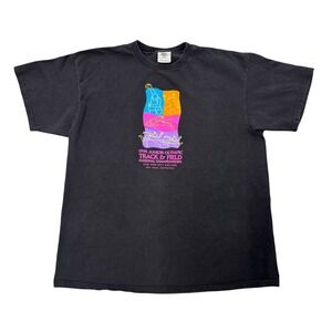 Vintage Nike Junior Olympic Track Field National Championships T Shirt XL Black